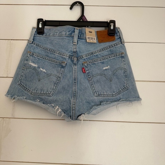 Levis Cut Off 501 Shorts Bottoms Women's Size 25 Light Blue Denim 100% Cotton - Picture 5 of 10